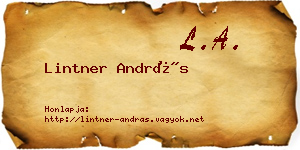 Lintner András névjegykártya